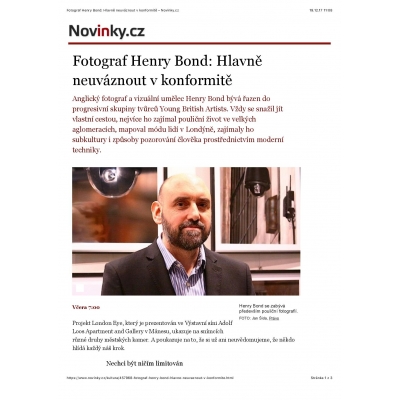 Novinky.cz, rozhovor Henry Bond, str. 1
